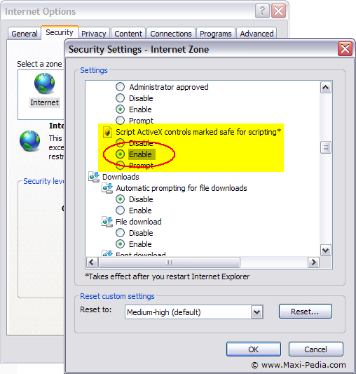 Script ActiveX controls marked safe for scripting