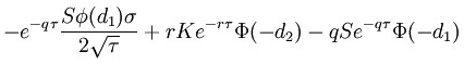 Option theta formula put option