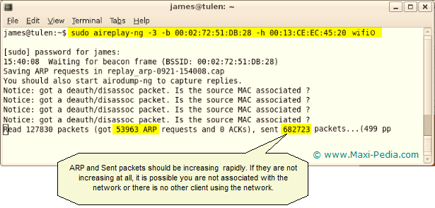 Packet injection with aireplay-ng in how to crack WEP